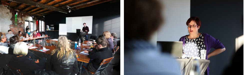 Didi Stahlschmidt und Simone Rafael beim openTransfer Workshop